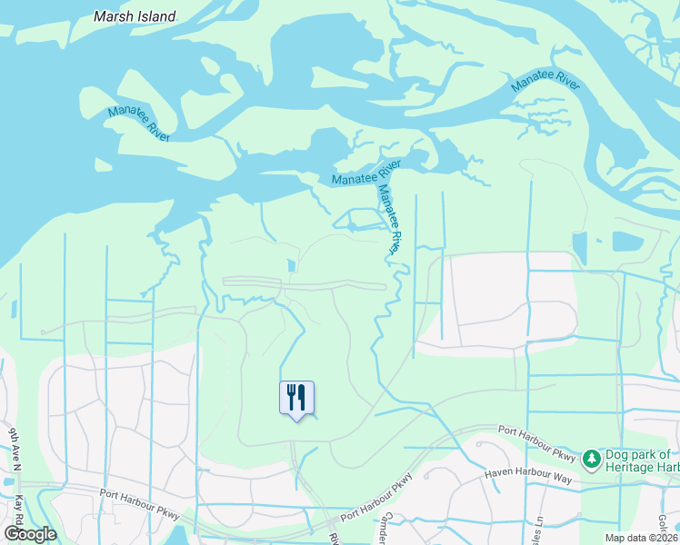 map of restaurants, bars, coffee shops, grocery stores, and more near 7304 River Hammock Drive in Bradenton