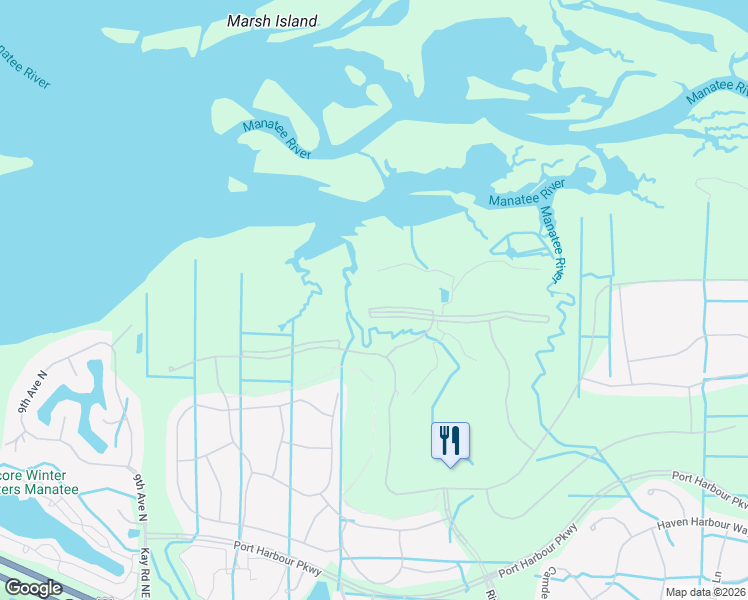 map of restaurants, bars, coffee shops, grocery stores, and more near 7005 River Hammock Drive in Bradenton