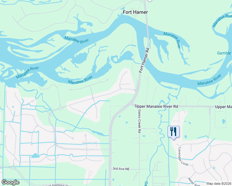 map of restaurants, bars, coffee shops, grocery stores, and more near 1004 Rainbow Court in Bradenton