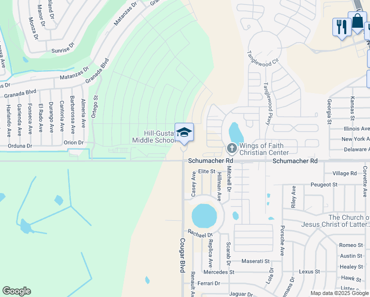 map of restaurants, bars, coffee shops, grocery stores, and more near 4700 Schumacher Road in Sebring