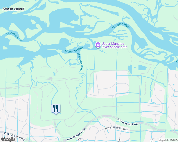 map of restaurants, bars, coffee shops, grocery stores, and more near 7607 Grand Estuary Trail in Bradenton