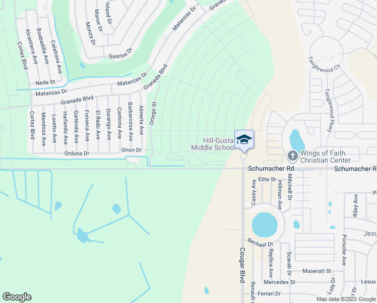 map of restaurants, bars, coffee shops, grocery stores, and more near Orduna Avenue in Sebring