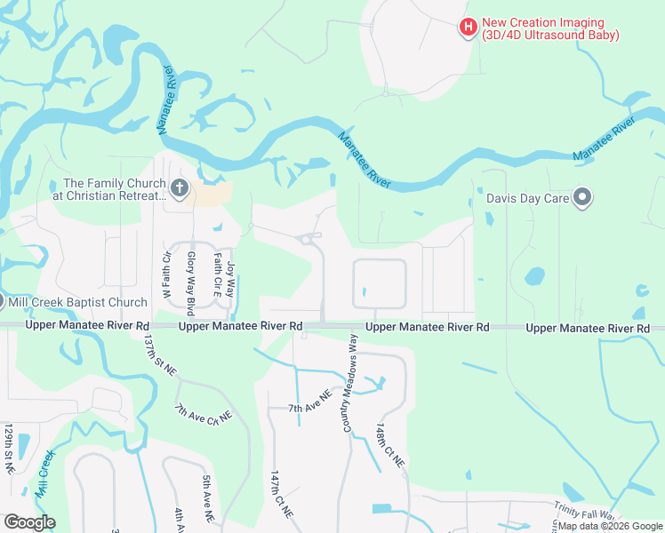 map of restaurants, bars, coffee shops, grocery stores, and more near 1015 143rd Street Northeast in Bradenton