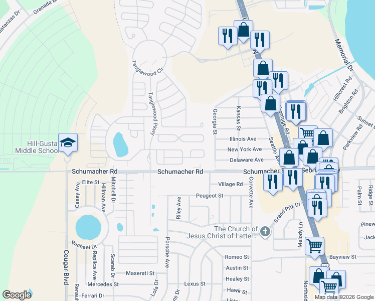 map of restaurants, bars, coffee shops, grocery stores, and more near Beartooth Pass in Sebring