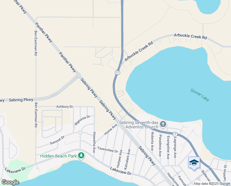 map of restaurants, bars, coffee shops, grocery stores, and more near 2901-2967 Florida 17 in Sebring