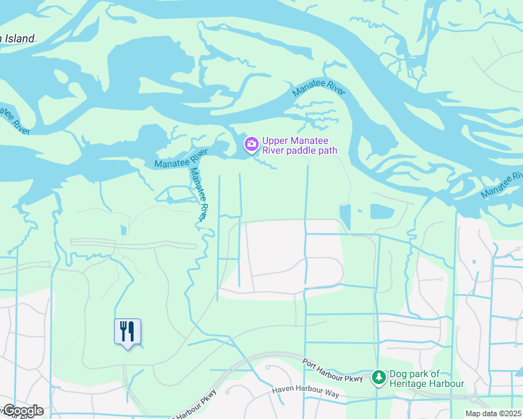 map of restaurants, bars, coffee shops, grocery stores, and more near 7155 Grand Estuary Trail in Bradenton