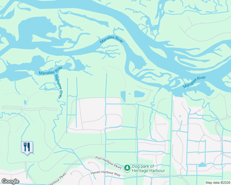 map of restaurants, bars, coffee shops, grocery stores, and more near 8308 Grand Estuary Trail in Bradenton