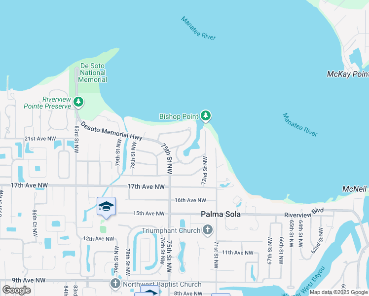map of restaurants, bars, coffee shops, grocery stores, and more near 2003 74th Street Northwest in Bradenton