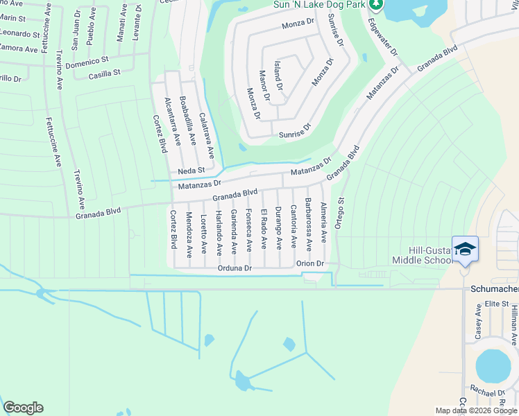 map of restaurants, bars, coffee shops, grocery stores, and more near 4038 El Rado Avenue in Sebring