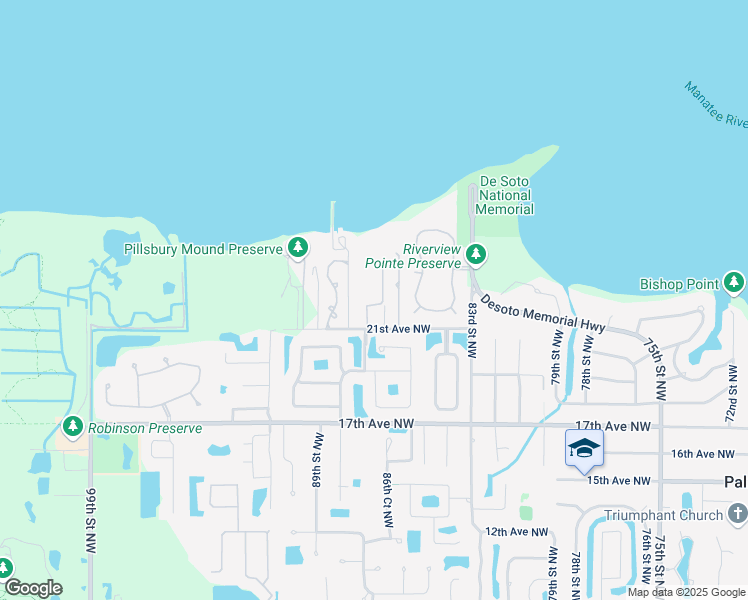 map of restaurants, bars, coffee shops, grocery stores, and more near 2205 87th Street Northwest in Bradenton