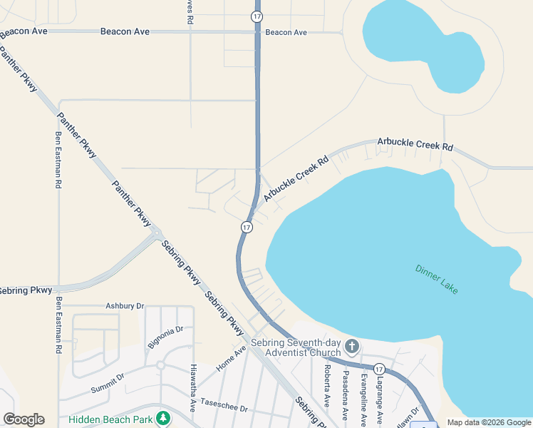 map of restaurants, bars, coffee shops, grocery stores, and more near 3236 Florida 17 in Sebring