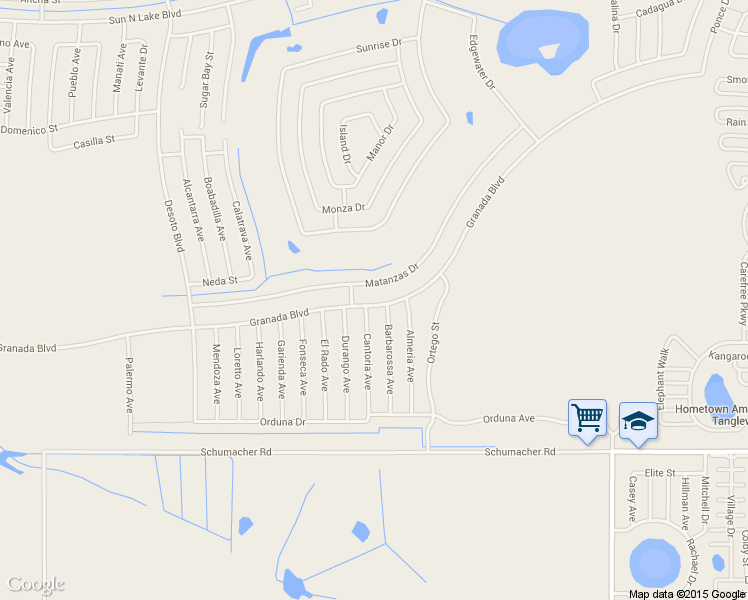 map of restaurants, bars, coffee shops, grocery stores, and more near 6060 Granada Boulevard in Sebring