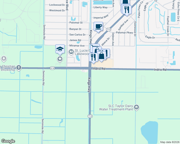 map of restaurants, bars, coffee shops, grocery stores, and more near in Lakewood Park