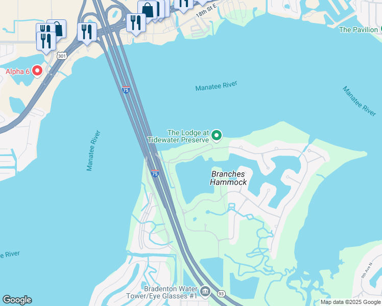 map of restaurants, bars, coffee shops, grocery stores, and more near 1240 Riverscape Street in Bradenton