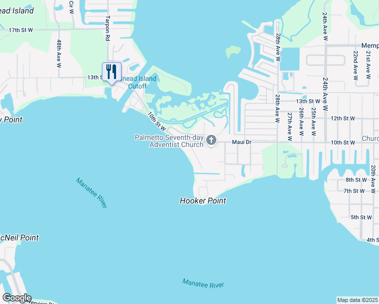 map of restaurants, bars, coffee shops, grocery stores, and more near 903 35th Avenue Drive West in Palmetto
