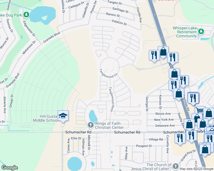 map of restaurants, bars, coffee shops, grocery stores, and more near 1148 Shadow Ridge Drive in Sebring