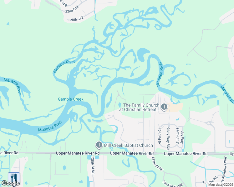map of restaurants, bars, coffee shops, grocery stores, and more near 1245b Mill Creek Road in Bradenton