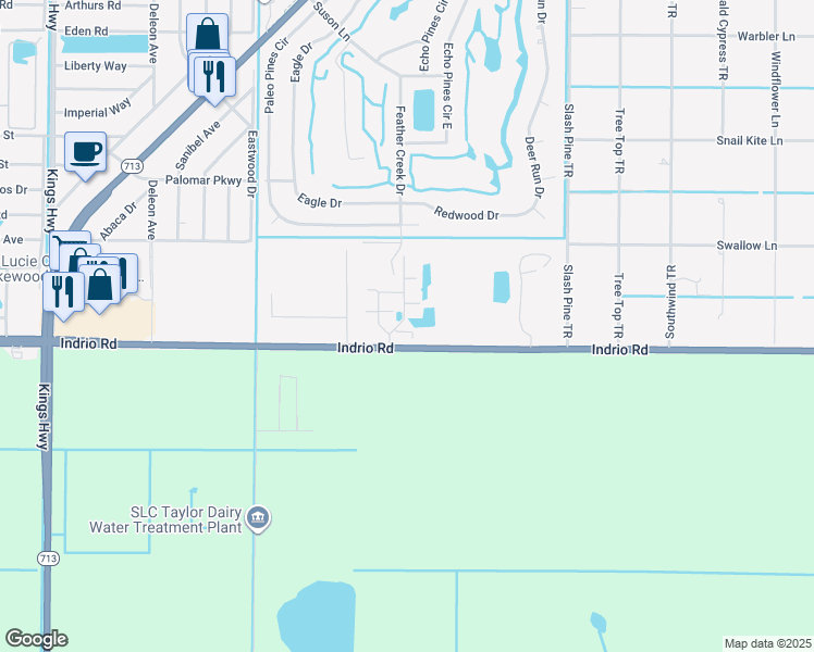 map of restaurants, bars, coffee shops, grocery stores, and more near 6028 Indrio Road in Fort Pierce