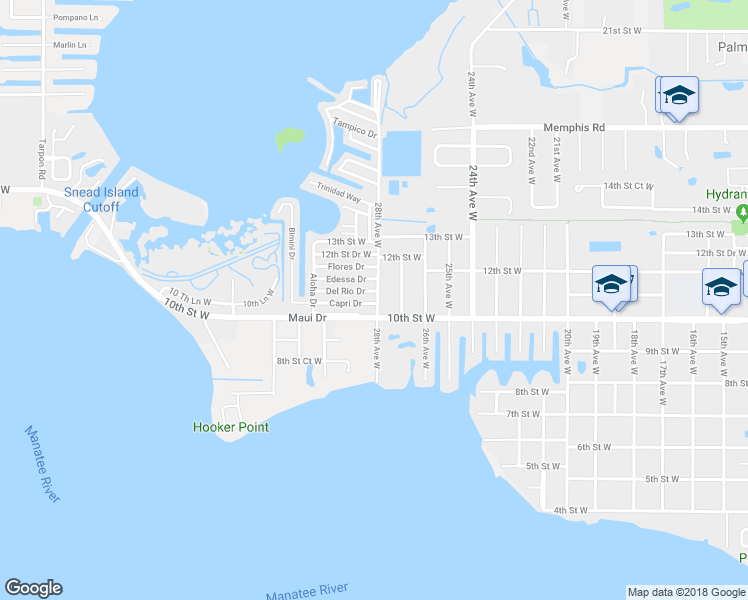 map of restaurants, bars, coffee shops, grocery stores, and more near 139 Capri Drive in Palmetto
