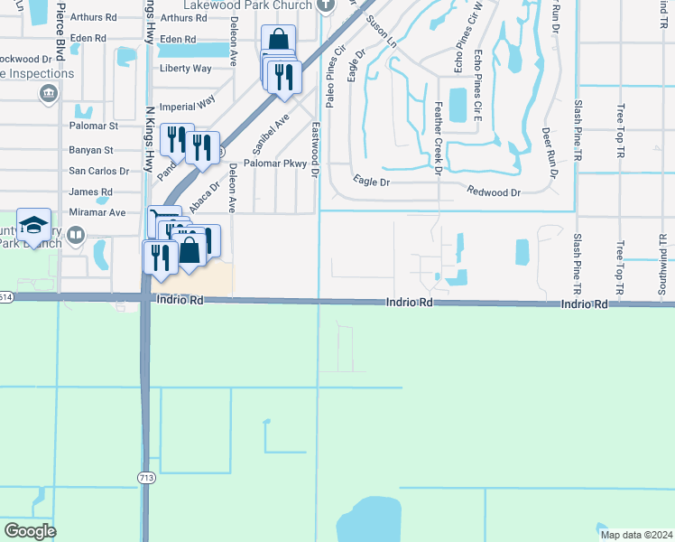 map of restaurants, bars, coffee shops, grocery stores, and more near 4850 Grovers Road in Fort Pierce