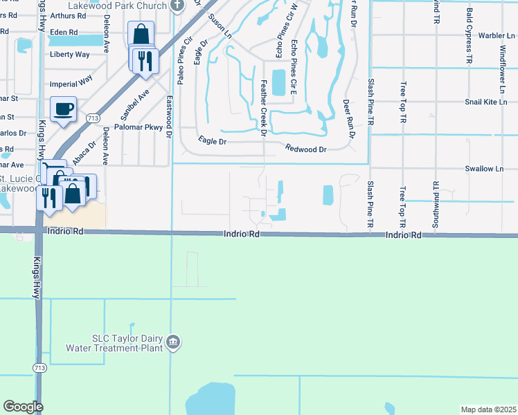 map of restaurants, bars, coffee shops, grocery stores, and more near 6028 Indrio Road in Fort Pierce