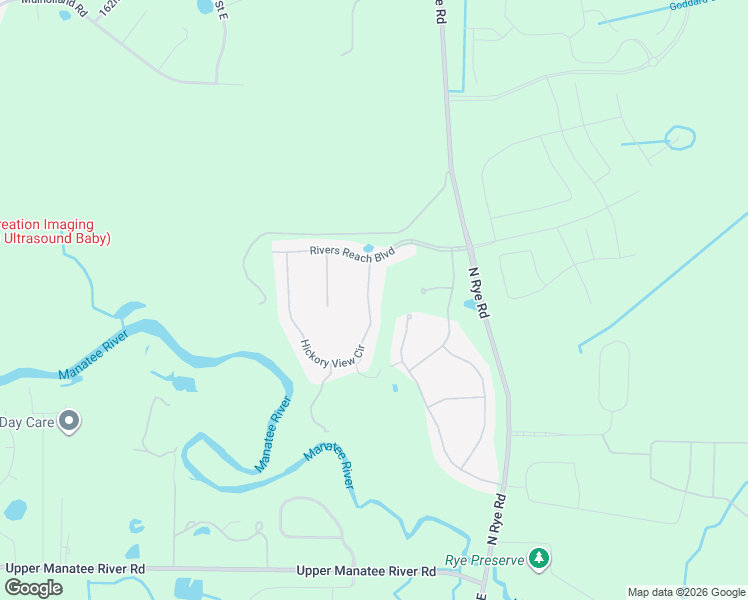 map of restaurants, bars, coffee shops, grocery stores, and more near 1568 Hickory View Circle in Parrish