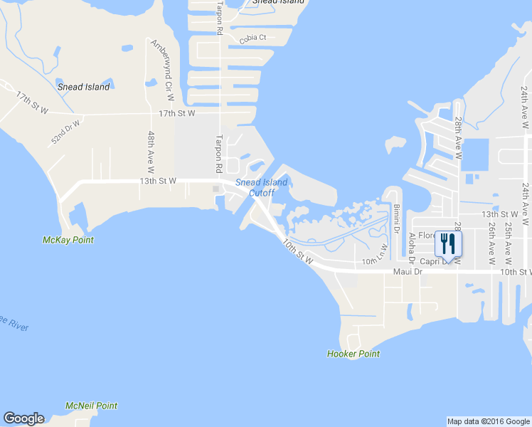 map of restaurants, bars, coffee shops, grocery stores, and more near 4111 10th Street Court East in Ellenton