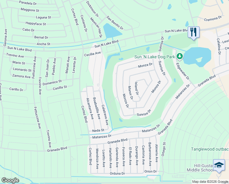 map of restaurants, bars, coffee shops, grocery stores, and more near 2400 Sunrise Drive in Sebring