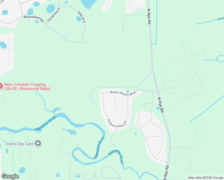 map of restaurants, bars, coffee shops, grocery stores, and more near 16418 Rivers Reach Boulevard in Parrish