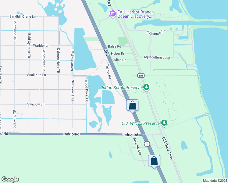 map of restaurants, bars, coffee shops, grocery stores, and more near 5145 U.S. 1 in Fort Pierce