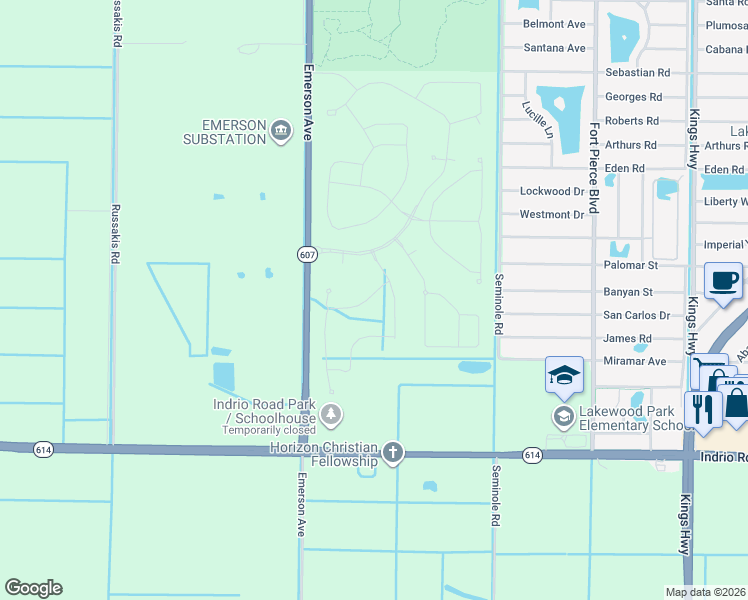 map of restaurants, bars, coffee shops, grocery stores, and more near 8619 Modeno Street in Fort Pierce