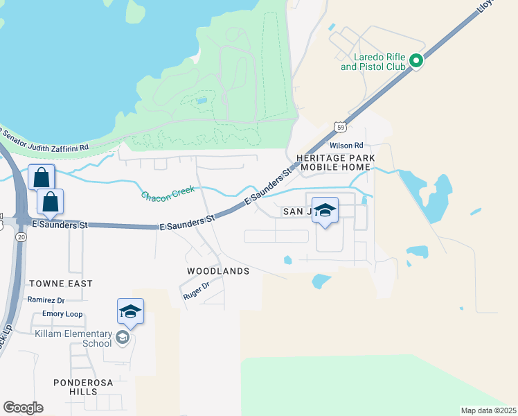 map of restaurants, bars, coffee shops, grocery stores, and more near Guajillo in Laredo
