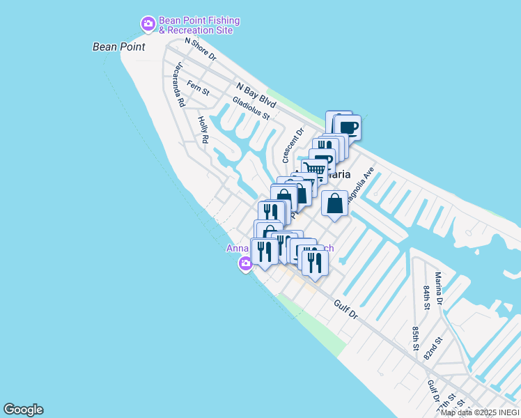 map of restaurants, bars, coffee shops, grocery stores, and more near 113 Los Codros Drive in Anna Maria