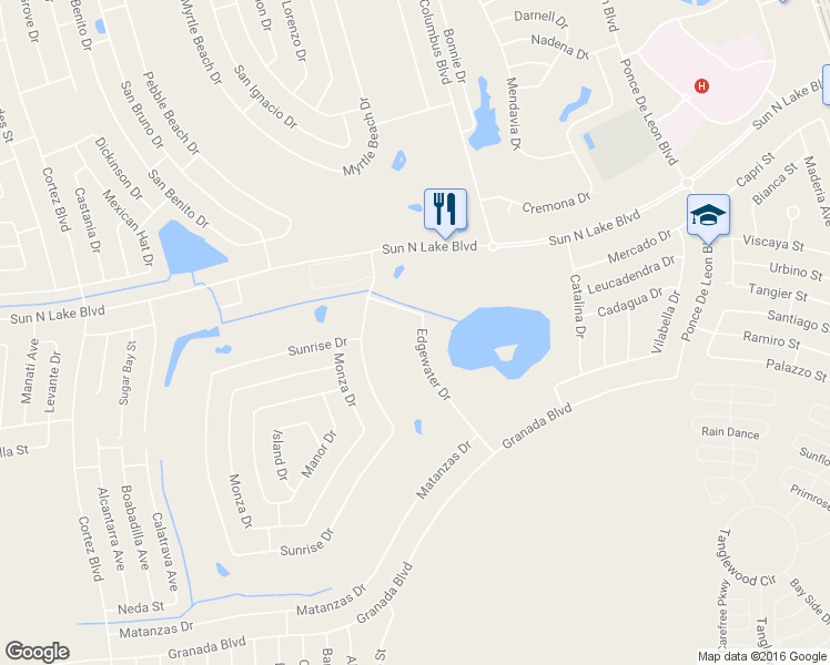 map of restaurants, bars, coffee shops, grocery stores, and more near 3909 Edgewater Drive in Sebring