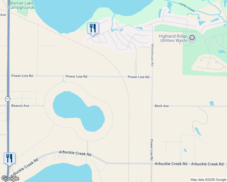 map of restaurants, bars, coffee shops, grocery stores, and more near 3163 Powerline Road in Sebring