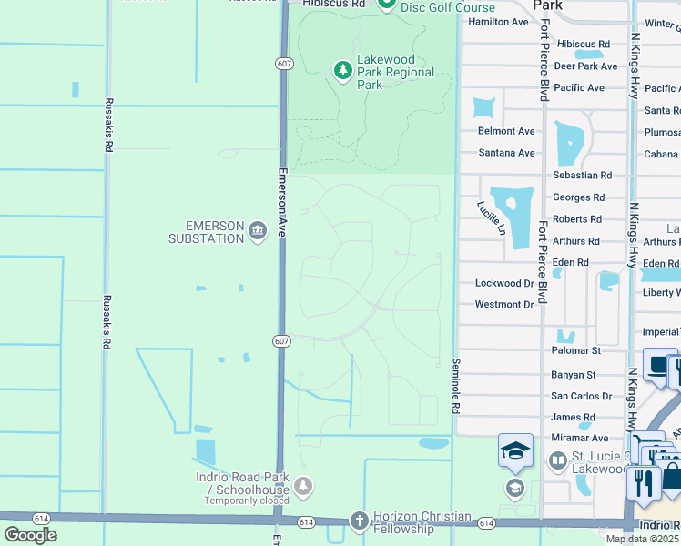 map of restaurants, bars, coffee shops, grocery stores, and more near 8612 Merano Avenue in Fort Pierce