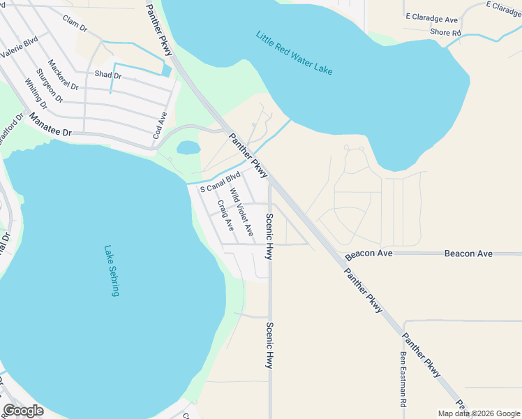map of restaurants, bars, coffee shops, grocery stores, and more near 3907 Scenic Highway in Sebring