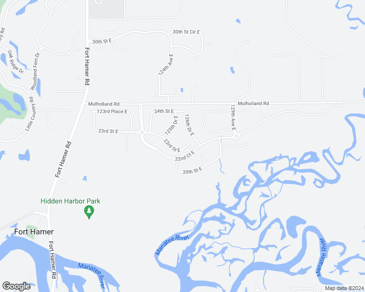 map of restaurants, bars, coffee shops, grocery stores, and more near 12562 23rd Street East in Parrish