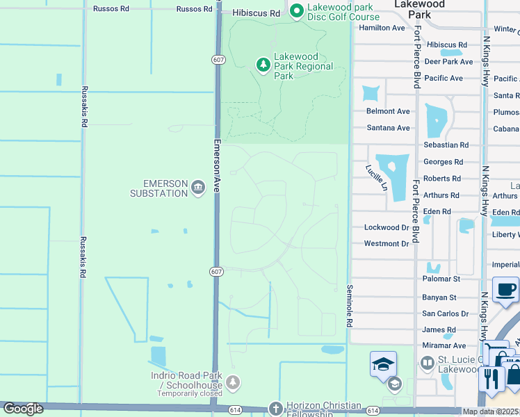 map of restaurants, bars, coffee shops, grocery stores, and more near 8612 Merano Avenue in Fort Pierce