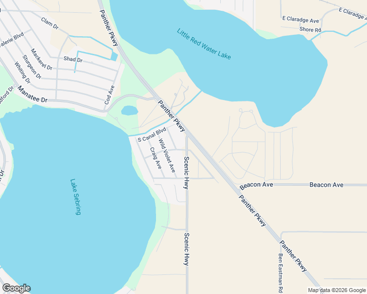 map of restaurants, bars, coffee shops, grocery stores, and more near 3907 Scenic Highway in Sebring