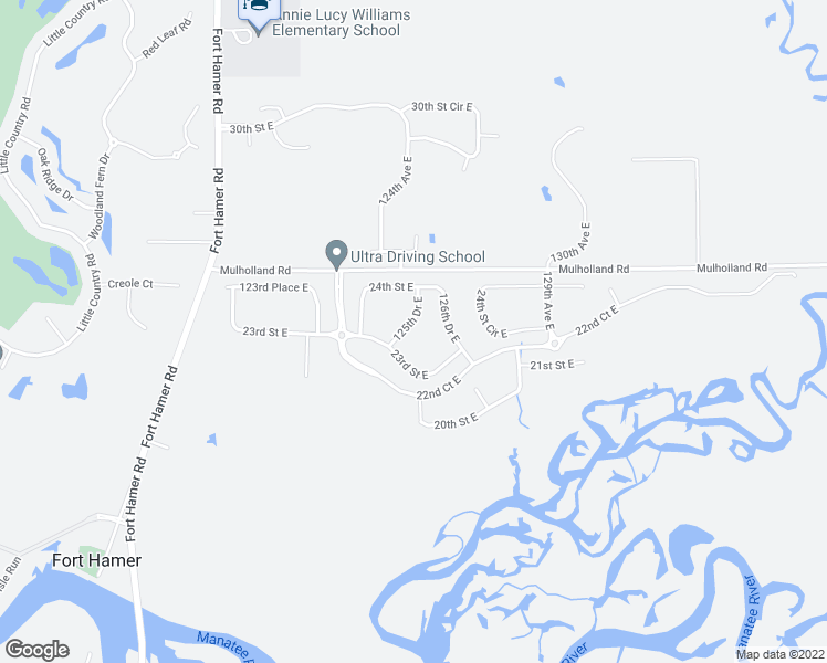 map of restaurants, bars, coffee shops, grocery stores, and more near 2322 125th Drive East in Parrish