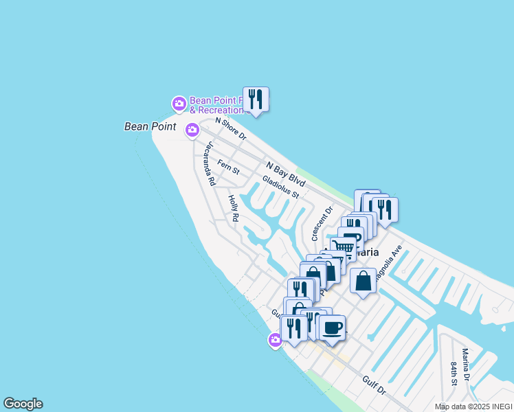 map of restaurants, bars, coffee shops, grocery stores, and more near 111 Tern Drive in Anna Maria
