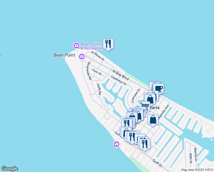 map of restaurants, bars, coffee shops, grocery stores, and more near 111 Tern Drive in Anna Maria