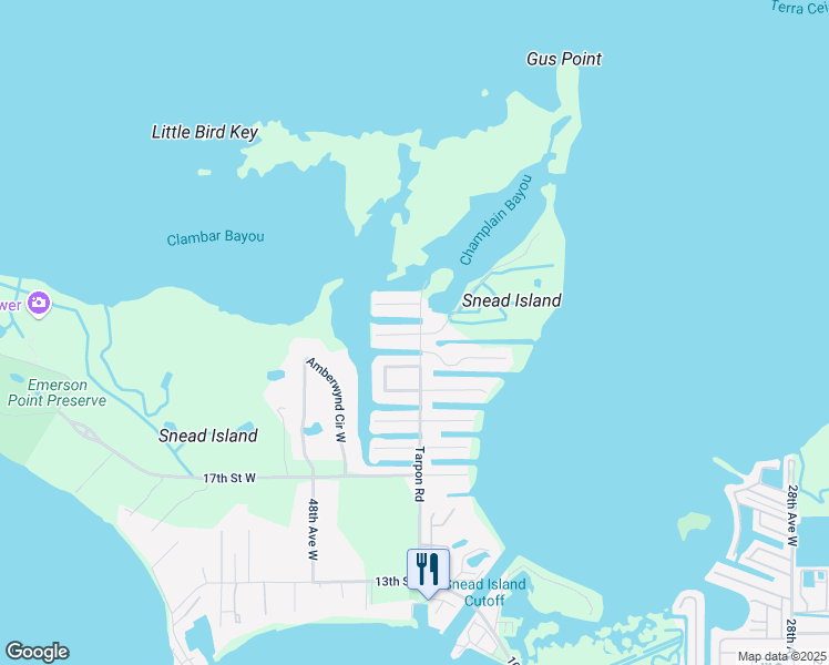 map of restaurants, bars, coffee shops, grocery stores, and more near 2203 Tarpon Road in Palmetto