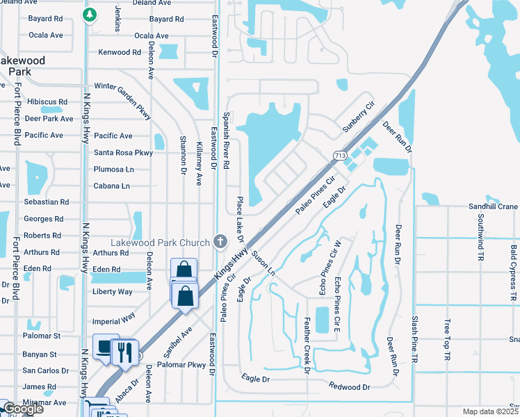 map of restaurants, bars, coffee shops, grocery stores, and more near 6254 Arlington Way in Fort Pierce