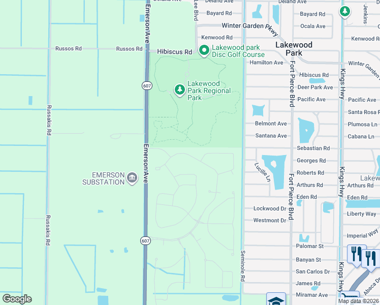 map of restaurants, bars, coffee shops, grocery stores, and more near Waterstone Boulevard in Fort Pierce