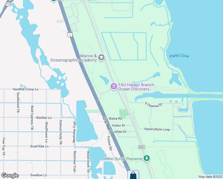 map of restaurants, bars, coffee shops, grocery stores, and more near 5600 U.S. Highway 1 in Fort Pierce