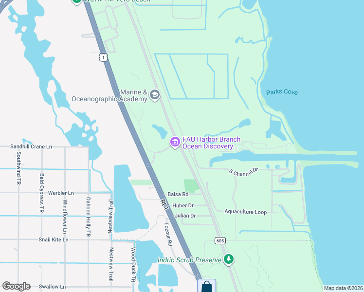 map of restaurants, bars, coffee shops, grocery stores, and more near 5600 Old Dixie Hwy in Fort Pierce
