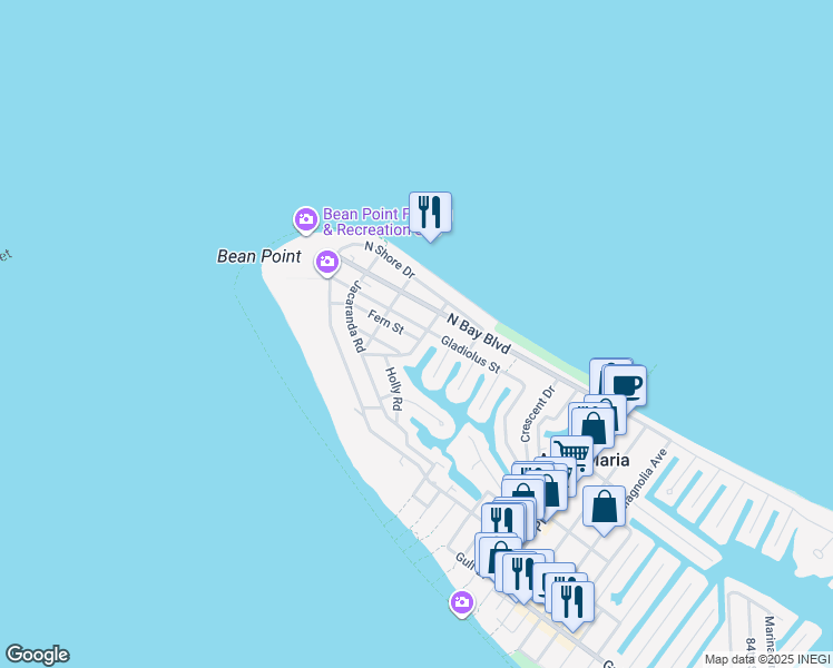 map of restaurants, bars, coffee shops, grocery stores, and more near 602 Fern Street in Anna Maria