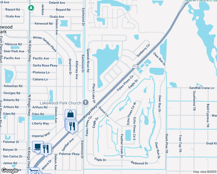 map of restaurants, bars, coffee shops, grocery stores, and more near 6211 Arlington Way in Fort Pierce